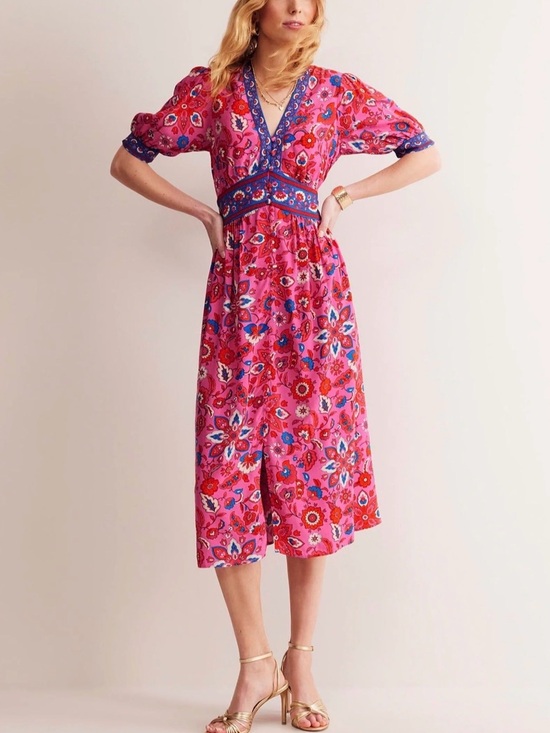 Boden Dresses & Skirts - Boden Pink Elsa Midi Tea Dress